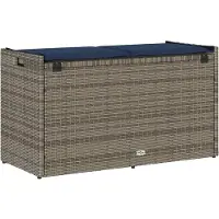 vidaXL Outdoor-Sitzbank mit Stauraum und Kissen Grau 100 cm