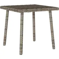 vidaXL Garten-Couchtisch Rechteckig Grau 40x40x37 cm Poly Rattan