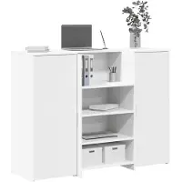 vidaXL Empfangstheke Weiß 135x50x103,5 cm Holzwerkstoff