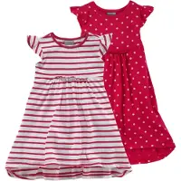 Kidsworld Jerseykleid "für kleine Mädchen" Packung, 2, 2 Stk. tlg. festliche Anlässe, kniefrei, modischer Stil, aus reiner Baumwolle