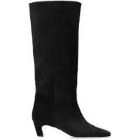 Manfield Rote Veloursleder-Stiefel mit Absatz | Größe 41