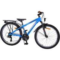 Tpfsports Cross Kinderfahrrad - Jungen - 2 Handbremsen - 18 Gänge - 24 Zoll - Blau