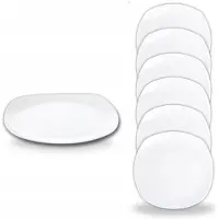 Wilmax Dessertteller 19.5 cm aus Porzellan, Weiß, 6er Set
