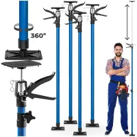 TecTake - set van 4 plafondsteunen 115 - 290 cm - blauw - 402400