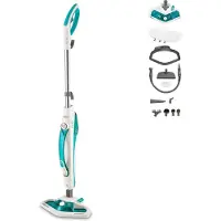 Polti Vaporetto SV450_Double, Dampfmopp, 0,3 l, Türkis, Weiß, Drehregler, 7,5 m, 1500 W