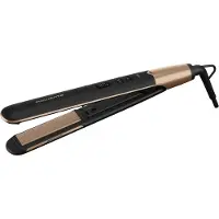 Rowenta SF4630 Express Shine Haarglätter, Arganöl-Infuser, Keramikplatten, Ioneneffekt, 8 Temperaturstufen, 2-in-1 Wickeln und Glätten, gesunde Haare, Schwarz/Gold