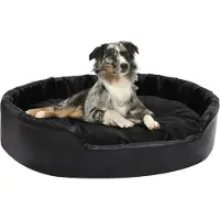 vidaXL Hundebett Schwarz 90x79x20 cm Plüsch und Kunstleder