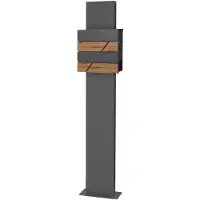 ML-Design Standbriefkasten mit Pfosten 170cm Zeitungsfach Anthrazit-Holzoptik