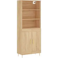 vidaXL Highboard Sonoma-Eiche 69,5x34x180 cm Holzwerkstoff