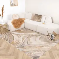 FRAAI Teppich Modern - Leonore Noce Creme Braun 140x200 cm