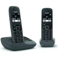 Gigaset AE690A, Analoges/DECT-Telefon, Kabelloses Mobilteil, Freisprecheinrichtung, 100 Eintragungen, Anrufer-Identifikation, Anthrazit