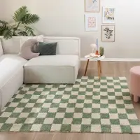 FRAAI Retro Teppich - Gambit Grün Weiß 160x230 cm