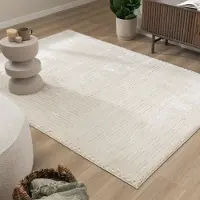 FRAAI Teppich Wohnzimmer - Yune Lines Creme 80x150 cm
