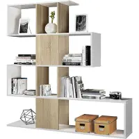 CALICOSY BÜCHERREGAL mit 4 Ebenen und 11 Aufbewahrungsfächern H145 cm