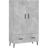 vidaXL Highboard Betongrau 69,5x31x115 cm Holzwerkstoff