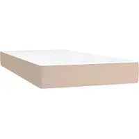 vidaXL Boxspringbett mit Matratze Cappuccino-Braun 90x190cm Kunstleder