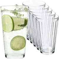 Kadax Gläser 360 ml Set mit 6 Gläsern für Getränke