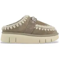 Mou für Damen. MU.FW531001A Grünlich braune Bounce Lederclogs (40), 3 bis 5 cm, Keine, Lässig