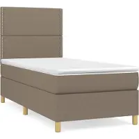 Syfax Boxspringbett mit Matratze Taupe 90x200 cm Stoff