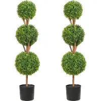 Vevor Buchsbaumkugel Künstlich 122cm hoch Garten Deko Buchsbaum im Blumentopf Kugel künstlich Buchskugel Kunstpflanze aus PE