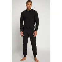 JP 1880 Langer Schlafanzug in schwarz | Gr.: 3XL