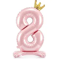 Party Deco Ballon Zahl 8 auf fuss - Rosa