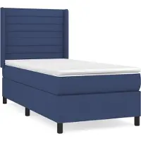 Syfax Boxspringbett mit Matratze Blau 80x200 cm Stoff
