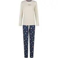 Happy Shorts Pyjama in Beige/ Dunkelblau - S