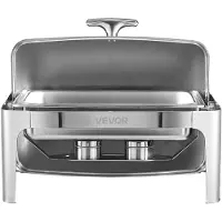 Vevor Chafing Dish Set Speisenwärmer Edelstahl mit Pfannen in voller Größe (8,5 L)