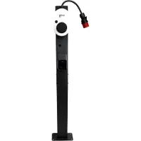 LDY Wallbox Standfuß für Fronius Wattpilot und Go-e Gemini Wallbox – Mattschwarze Montagesäule aus Metall – Für 2 Ladestationen – 149 cm Höhe