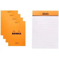 Rhodia 10x Gehefter Notizblock No.11 A7 80 Blatt liniert 80g - Orange 11600C