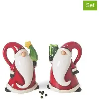 Excelsa Salz- Und Pfefferset Xmas Keramik 8,5Xh7,5X5,5 Cm Rot