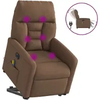 vidaXL Elektrischer Massagesessel mit Aufstehhilfe Braun Stoff