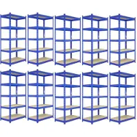 MonsterShop Monster Racking 10 x blaue Regaleinheit 5 Tier Garage Lagerung Regal 120 x 45 x 180 cm