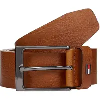 Tommy Hilfiger Ledergürtel "LAYTON 3.5 cm breit" Metallpatch, Einfachdornschließe