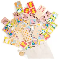 Woet domino-Spiel Dieren junior 9 cm Holz 21 Stück