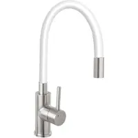 Novaservis Küchenarmatur mit Silikonauslauf weiß/edelstahl 70710,4B