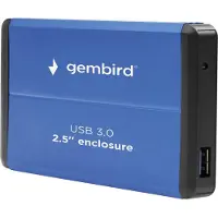 Gembird EE2-U3S-2-B, HDD-Gehäuse, 2.5", SATA, USB Anschluss, Blau