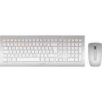 Cherry Funktastatur mit Maus DW 8000, QWERTZ, 1000/2000 dpi, Reichweite 10 m, inkl. Empfänger & Batterien, weiß-silber