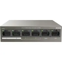 Tenda TEF1106P-4-63W, 10,100 Mbit/s, 10/100, IEEE 802.3, IEEE 802.3af, IEEE 802.3at, IEEE 802.3u, IEEE 802.3x, Cat5, Cat5e, Schwarz, Link, Leistung