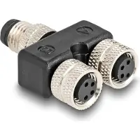 DeLOCK M8 Y-Splitter A-kodiert 4 Pin 1 x Stecker zu 2 x Buchse Parallelschaltung