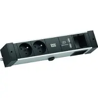 Bachmann DESK RAIL 2xUTE 1xCM 1xUSB Charger 2,0m GST18
