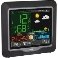 TFA-Dostmann SEASON, Schwarz, Grau, Innen-Luftdruck, Innen-Hygrometer, Innen-Thermometer, Außen-Hygrometer, Außen-Thermometer, Barometer, Hygrometer, Thermometer, Kunststoff, 10 - 99%, 10 - 99%