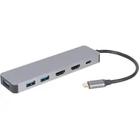 Cablexpert A-CM-COMBO3-03, USB 3.2 Gen 1 (3.1 Gen 1) Type-C, HDMI, USB 3.2 Gen 1 (3.1 Gen 1) Type-A, USB Typ-C, 5000 Mbit/s, 30 Hz, 3840 x 2160, 2160p