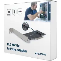 Gembird PEX-M2-01, PCIe, M.2, PCIe, PCIe 3.0, 101 mm, 55 mm, 12 mm
