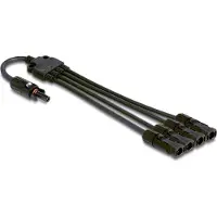 DeLOCK DL4 Solar Splitter Kabel 1 x Buchse zu 4 x Stecker 50 cm schwarz, Kabelsplitter, Schwarz, Männlich/Weiblich, 1 Stück(e), MC4, TS4, QC4, DL4