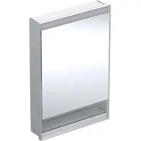 Geberit ONE Spiegelschrank mit ComfortLight, 1 Tür, mit Nische, Unterputz, Aluminium eloxiert, 60x9