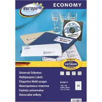 Avery ELA011, Weiß, Selbstklebendes Druckeretikett, A4, 7 cm, 3,7 cm, 2400 Stück(e)
