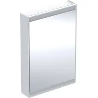 Geberit ONE Spiegelschrank mit ComfortLight, eine Tür, Aufputzmontage,weiß/Aluminium, 60x90cm, 505.810.00.2, Ausführung: Anschlag links