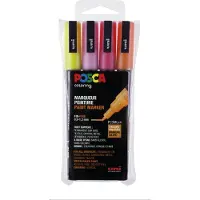 Posca - PC3M - Fine Tip Pen - Glitter pink, 4 pc